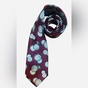 Sophisticated Burgundy and Silver Mod polkadot Tie